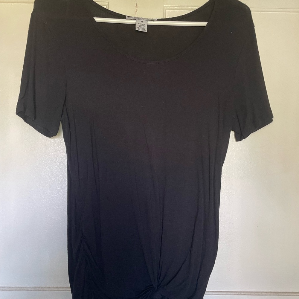 Black Knotted Maternity Top